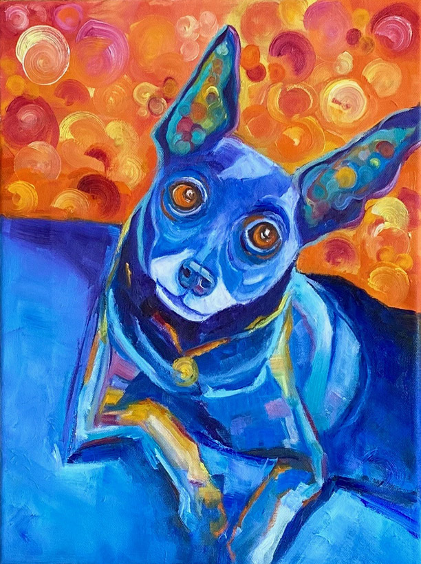 Pam Kellett blue dog portrait