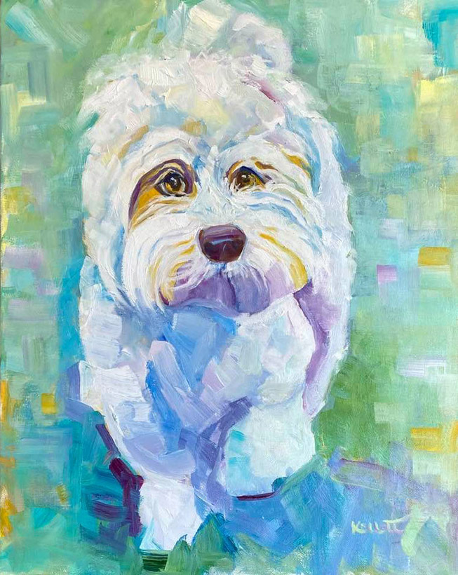 Pam Kellett white dog portrait